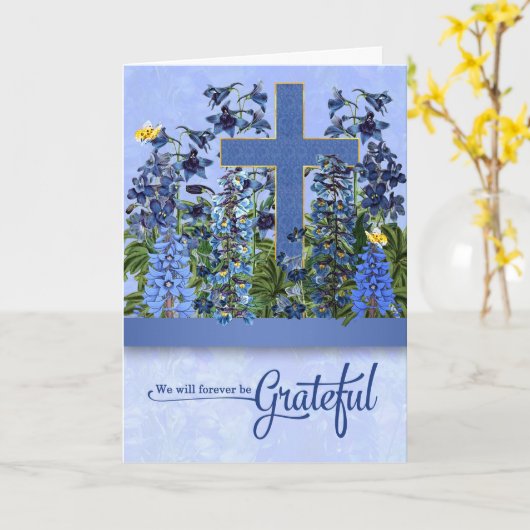 Sympathie voor ons altijd dankbare kruis dank u we kaart (Gele Bloem)