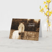 Sympathie voor paardenloop in Westerne Sepia Tones Kaart (Gele Bloem)