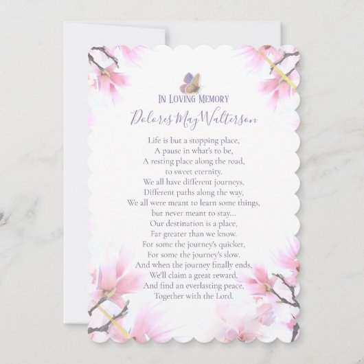 Sympathie voor Paarse en roze vlinder Kaart (Achterkant)