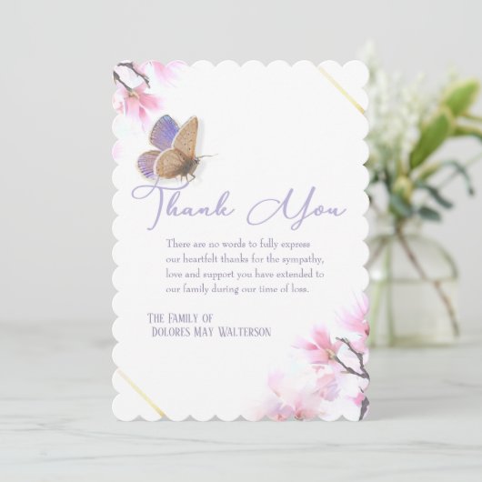 Sympathie voor Paarse en roze vlinder Kaart (Staand voorkant)