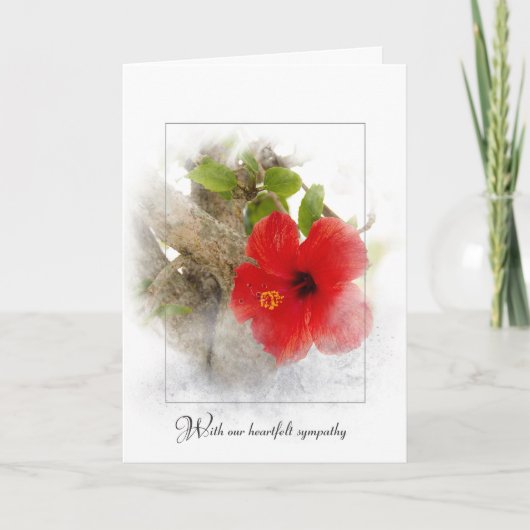 sympathie voor rode hibiscus lijst kaart (Voorkant)
