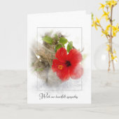 sympathie voor rode hibiscus lijst kaart (Gele Bloem)