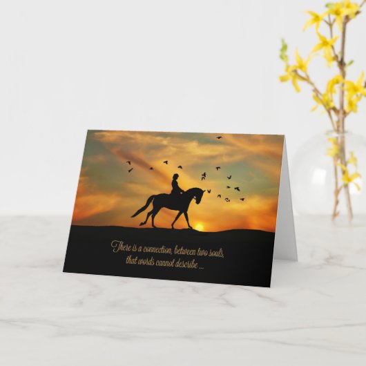 Sympathie voor spirituele paarden Dressage Horse a Kaart (Gele Bloem)