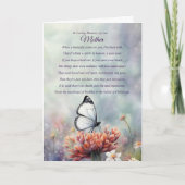 Sympathie voor verlies moeder condoleert vlinder kaart (Voorkant)