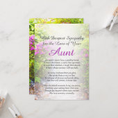 Sympathie voor verlies tante kaart (Voorkant / Achterkant in situ)