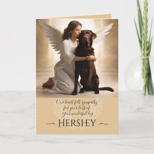 Sympathie voor verlies van Chocolate Lab Angel Kaart (Voorkant)