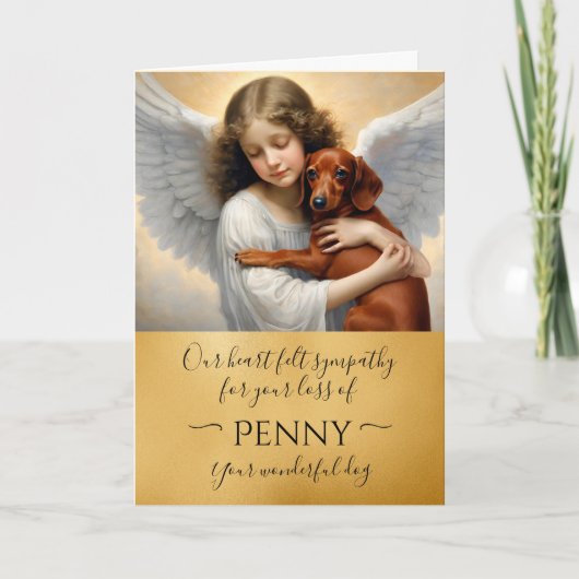 Sympathie voor verlies van Dachshund Angel Kaart (Voorkant)