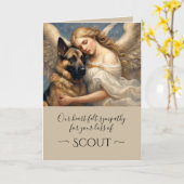 Sympathie voor verlies van Duitse Shepard Angel Kaart (Gele Bloem)