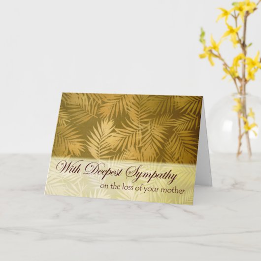 Sympathie voor verlies van moeder met palmvaten kaart (Gele Bloem)