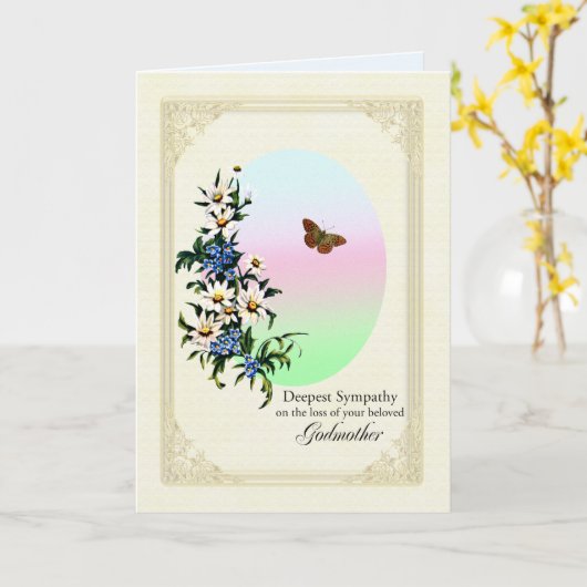 Sympathie voor verlies van peetmoeder, bloemen kaart (Gele Bloem)