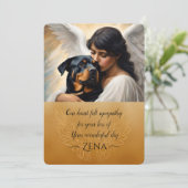 Sympathie voor Verlies van Rottweiler Angel Art Kaart (Staand voorkant)