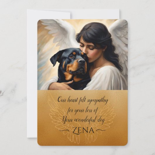 Sympathie voor Verlies van Rottweiler Angel Art Kaart (Voorkant)