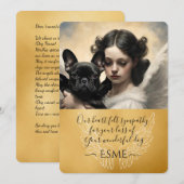 Sympathie voor verlies zwarte Franse Bulldog Angel (Voorkant / Achterkant)