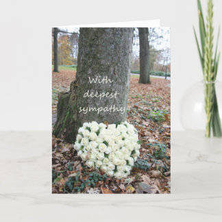 sympathie voor witte hartvormige rozen kaart