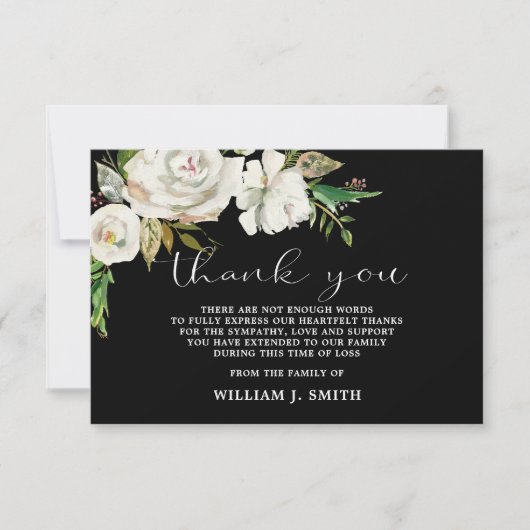 Sympathie voor witte rozen DANK U | FOTO Bedankkaart (Voorkant)