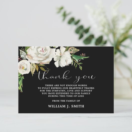 Sympathie voor witte rozen DANK U | FOTO Bedankkaart (Staand voorkant)