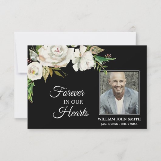 Sympathie voor witte rozen DANK U | FOTO Bedankkaart (Achterkant)