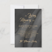 Sympathie voor zwart en goud bedankkaart (Voorkant)