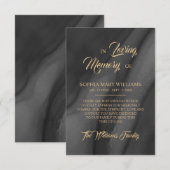 Sympathie voor zwart en goud bedankkaart (Voorkant / Achterkant)