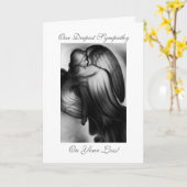 Sympathie voor zwarte en witte engel kaart (Gele Bloem)