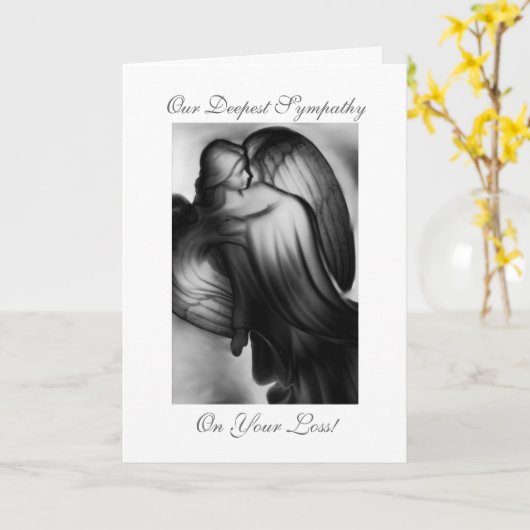 Sympathie voor zwarte en witte engel kaart (Gele Bloem)