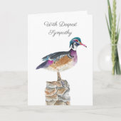 Sympathie Watercolor Wilde Eend Kaart (Voorkant)