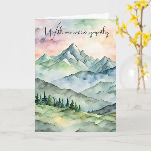 Sympathie Waterverf Bergscène Kaart (Gele Bloem)