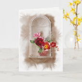 Sympathie Waterverf Bloemen en Wijnglas Kaart (Gele Bloem)