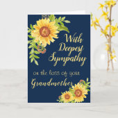 Sympathie Waterverf Bloemen Zonnebloem Blauw Kaart (Gele Bloem)