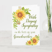 Sympathie Waterverf Bloemen Zonnebloem Kaart (Voorkant)