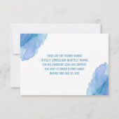 Sympathie Waterverf Blue Blauwgroen Turquoise DANK Bedankkaart (Achterkant)