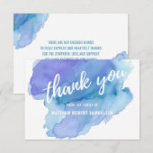 Sympathie Waterverf Blue Blauwgroen Turquoise DANK Bedankkaart (Voorkant / Achterkant)