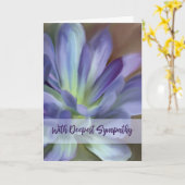 Sympathie Waterverf Paars en Blauwe Grote Bloem Kaart (Gele Bloem)