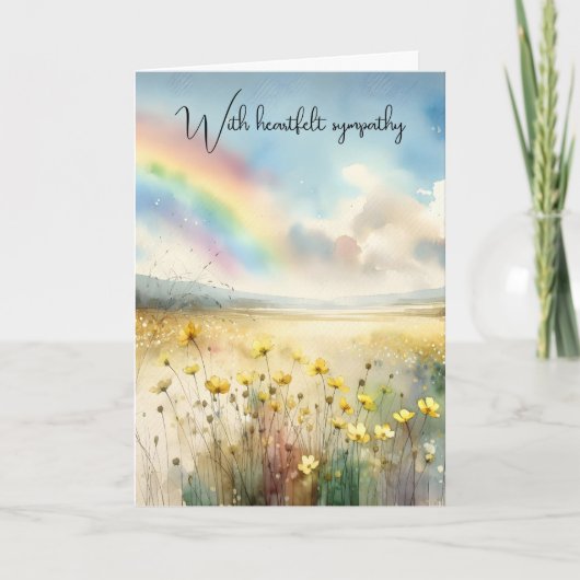 Sympathie Waterverf Regenboog in een Wildflower Me Kaart (Voorkant)