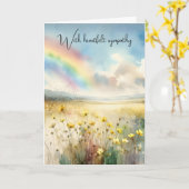 Sympathie Waterverf Regenboog in een Wildflower Me Kaart (Gele Bloem)
