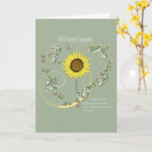 Sympathie wenskaart kaart (Gele Bloem)