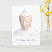 Sympathie - White Buddha | Serene Meditative Calm Kaart (Gele Bloem)