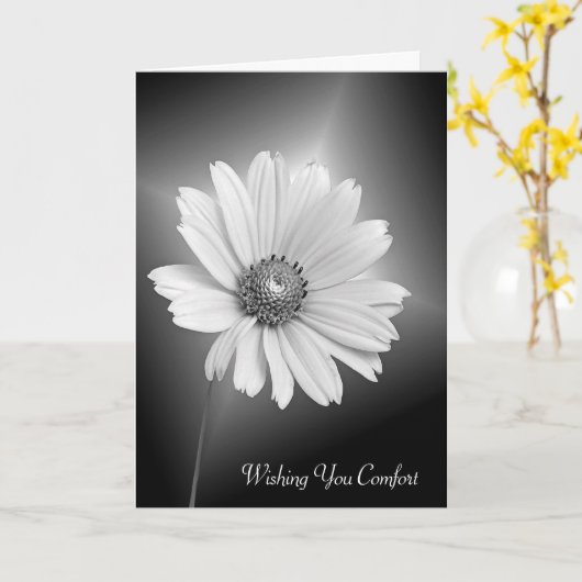 Sympathie White Daisy Flower Kaart (Gele Bloem)