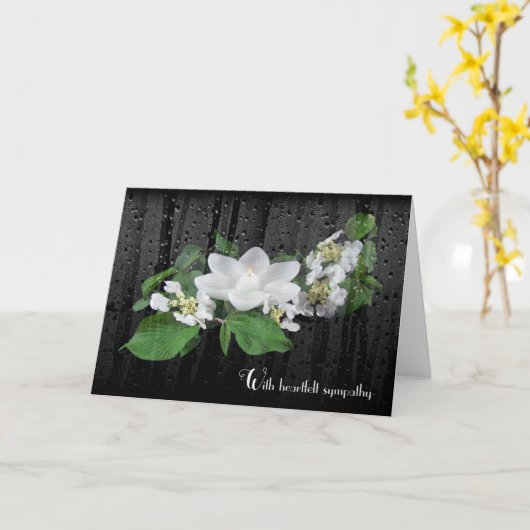 Sympathie White Lotus Candle with Raindrops Kaart (Gele Bloem)