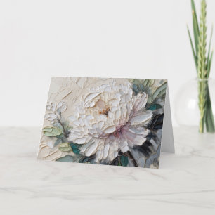 Sympathie White Peony Impasto Schilderij Kaart