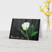 Sympathie White Rose met Raindrops Kaart (Gele Bloem)