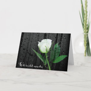 Sympathie White Rose met Raindrops Kaart