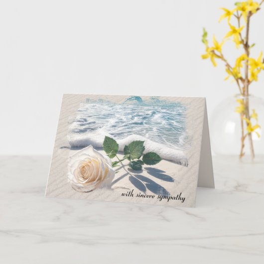 Sympathie White Rose Op Strand Zand Kaart (Gele Bloem)