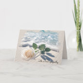 Sympathie White Rose Op Strand Zand Kaart (Voorkant)
