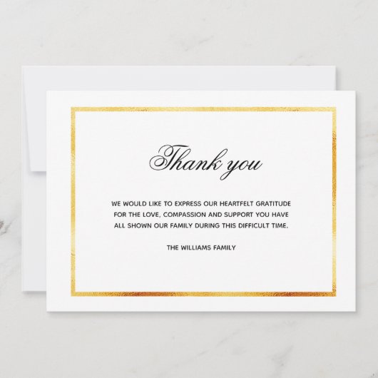 Sympathie wit goud bedankt foto (Voorkant)