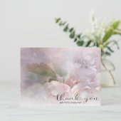 Sympathie Wit Roze Bloesems DANK U | FOTO Bedankkaart (Staand voorkant)