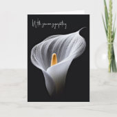 Sympathie Witte Calla Lily op zwart Kaart (Voorkant)