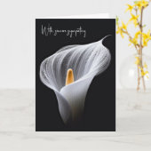 Sympathie Witte Calla Lily op zwart Kaart (Gele Bloem)