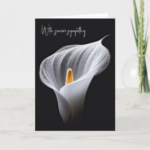 Sympathie Witte Calla Lily op zwart Kaart