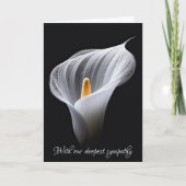 Sympathie Witte Calla Lily op zwart Kaart (Voorkant)